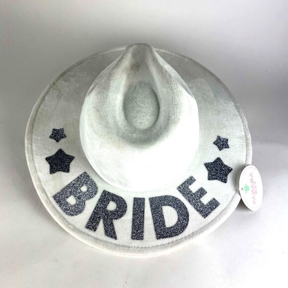 NWT Sparkly White "Bride" Cowboy Hat Perfect for Bachelorette Parties & Showers - Picture 1 of 8
